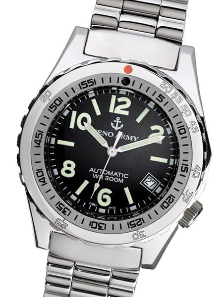 Zeno Army Dive Watch with Black Dial and Swiss ETA Automatic Movement #465N-A1M