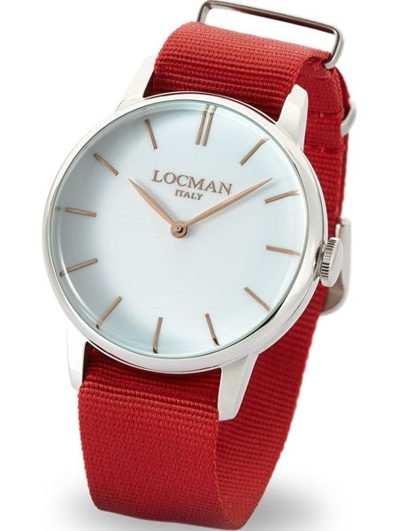 Locman 1960's Collection Sporty Quartz Dress Watch with 41mm Case #0251V08-00WHRGNR