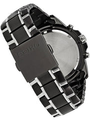 Seiko Essentials Solar IP Chronograph and Alarm with Black Dial #SSC143