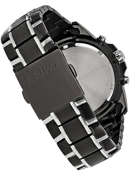 Seiko Essentials Solar IP Chronograph and Alarm with Black Dial #SSC143