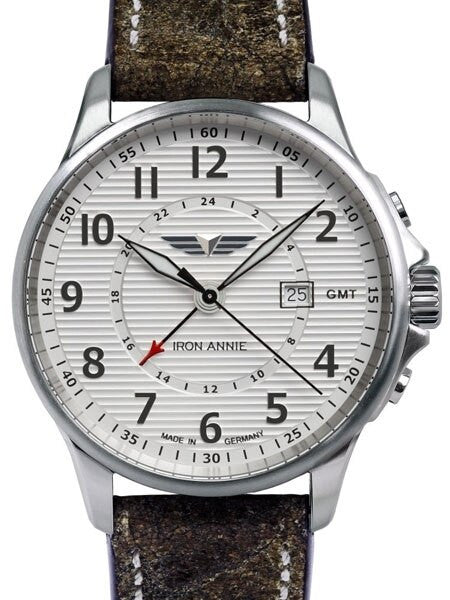 Iron Annie Dual Time GMT Pilot Watch with Luminous Hands #5840-1