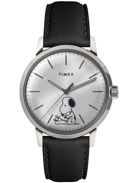 Timex 40mm Marlin 21-Jewel Automatic Watch with Silver Snoopy Dial #TW2U71200ZV