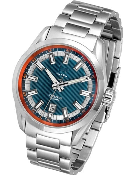 Lew and Huey Sporty Cerberus Automatic Dress Watch with 42mm SS Case  #Cerberus_blue