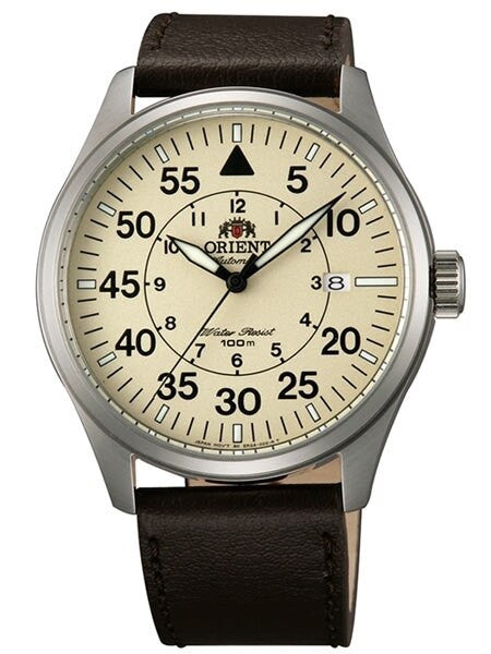 Scratch and Dent - Orient 21-Jewel Automatic Aviator Flight Watch with Brown Leather Strap #ER2A005Y-SND1