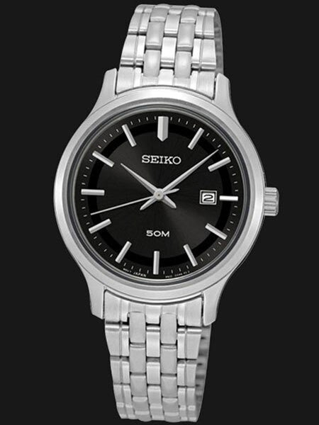 Seiko Women's Quartz Dress Watch with Bracelet and Black Dial #SUR795
