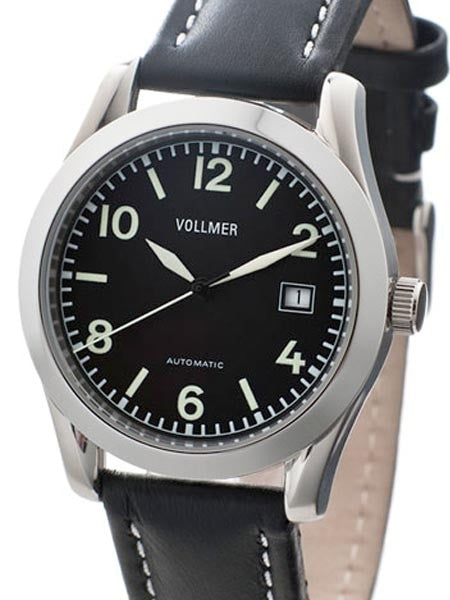 Vollmer V6 Baron Swiss ETA Automatic Aviator Officer Watch with Sapphire Crystal