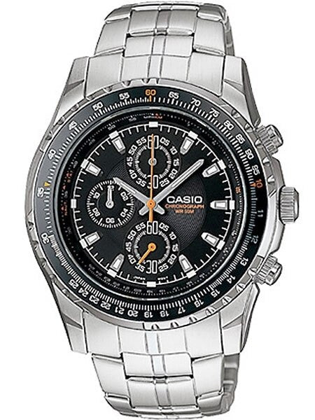 Casio Slide Rule Bezel Analog Chronograph Watch, Stainless Steel Bracelet #MTP-4500D-1AV