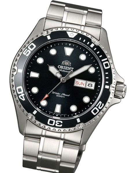 Orient Black Dial Automatic Dive Watch with SS Bracelet #AA02004B