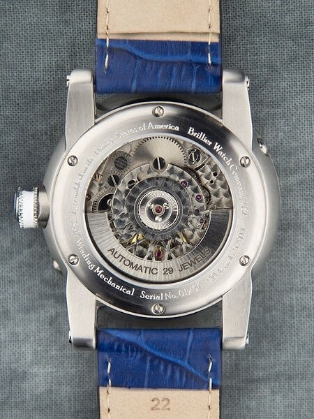 Brillier 43mm Klassique Mono (single hand) Automatic Watch with Moonphase, Big Date #BR-05