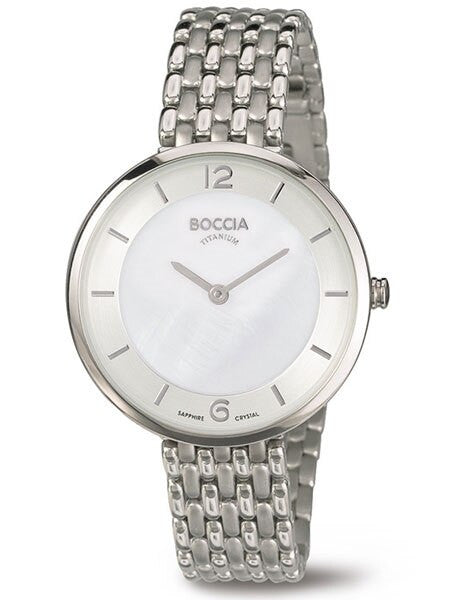 Boccia Ladies Quartz Watch with MOP Dial, Titanium Case and Matching Bracelet #3244-05