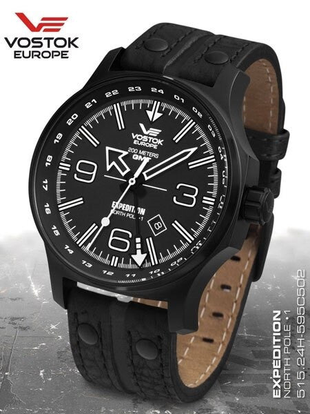 Vostok-Europe Expedition North Pole Quartz GMT Dual-Time Watch #595C502