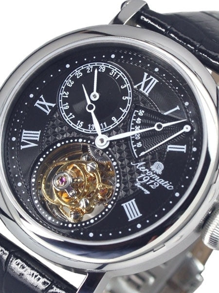 Aeromatic 1912 Flying Minute Tourbillon Hand Wind Watch with Power Reserve #A1278