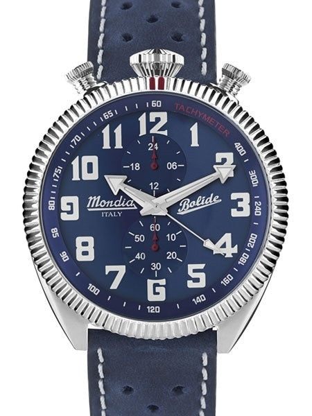 Mondia Vintage-Style Quartz Chronograph Watch, 24-Hour Sub-Dial #MI782SS-02BL-CP