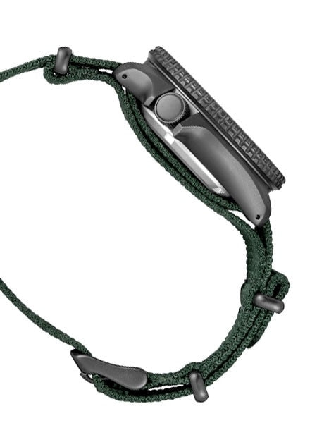 Seiko 5 Sports 24-Jewel Automatic Watch with Textured Black Dial and Nylon Strap #SRPD91