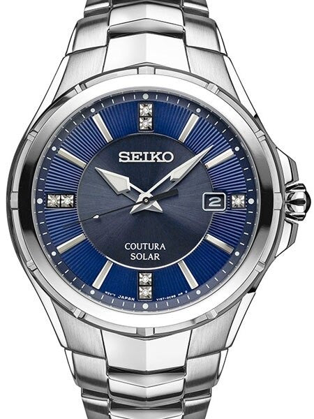 Seiko Coutura Solar Powered Watch with Sapphire Crystal, Diamond Accents #SNE443