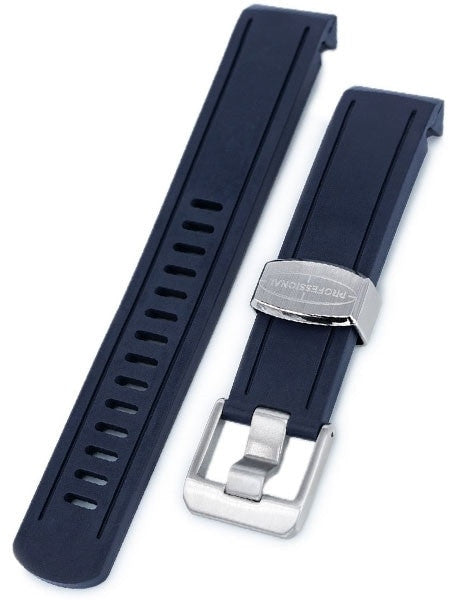 Crafter Blue 20mm Curved-End Rubber Watch Strap for Seiko Sumo #CB02-B