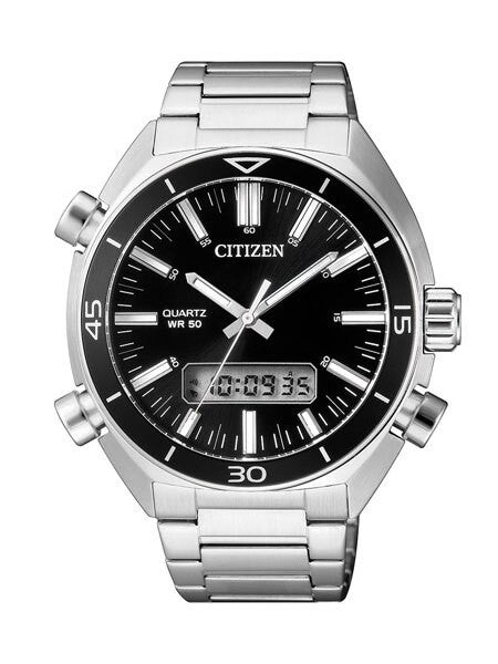 Citizen Quartz Chronograph Alarm Watch with Analog-Digital Display #JM5460-51E