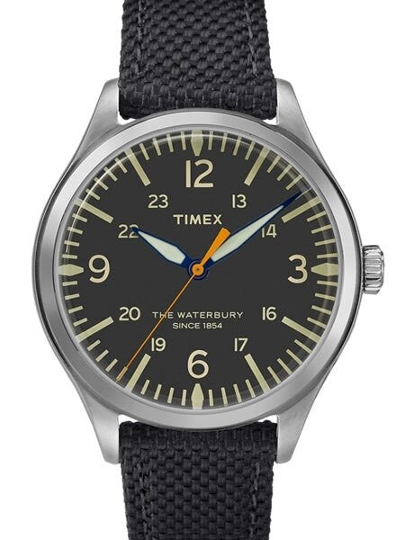 Timex 38mm Waterbury Quartz Watch with Black Dial and INDIGLO Night-Light #TW2R38800VQ