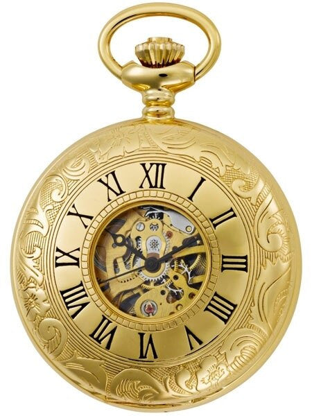 Charles-Hubert Mechanical Gold Tone Pocket Watch #3536