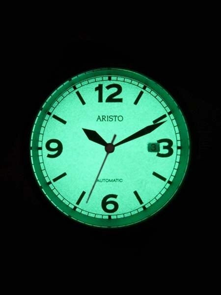 Aristo 5H69TI Titanium Case Swiss Automatic Watch with Luminous Dial