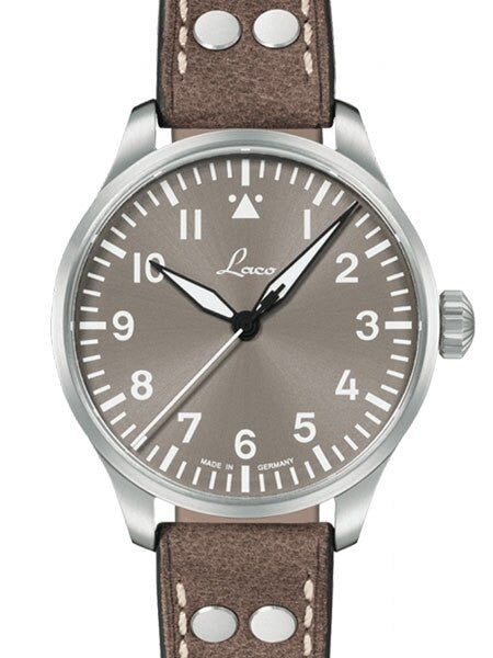 Laco 39mm Augsburg Taupe Automatic Pilot Watch with Sapphire Crystal #862125