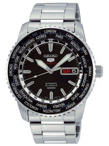 Seiko 5 Sports Automatic Hand Winding World Time Watch SRP127K1