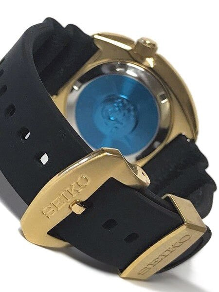 Seiko Turtle Prospex Automatic Dive Watch with Goldtone Case and Black Seiko Dive Strap #SRPC44