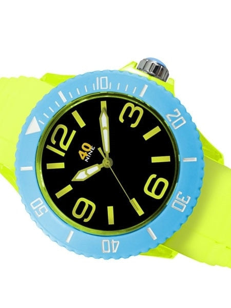 40Nine Clear Plastic 46mm Case with Yellow Silicone Rubber Strap #40NINE02-WHITEPINK3