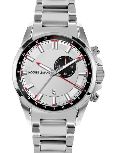 Jacques Lemans Liverpool Quartz GMT Watch with Alarm Funciton #1-1653E