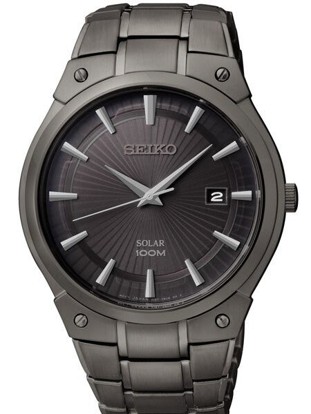 Seiko Core Series Solar Watch with 41mm Black Ion Case and Bracelet #SNE325