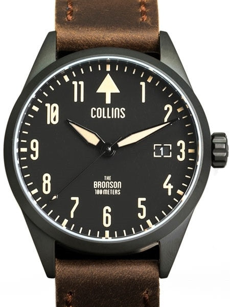 Collins 24-Jewel Automatic Aviator-Styled Watch with PVD Case and Sapphire Crystal #CW01211