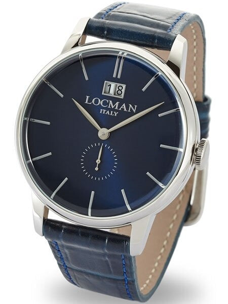 Locman 1960's Collection Big Date Quartz Dress Watch with 41mm Case #0252V02-00BLNKPB