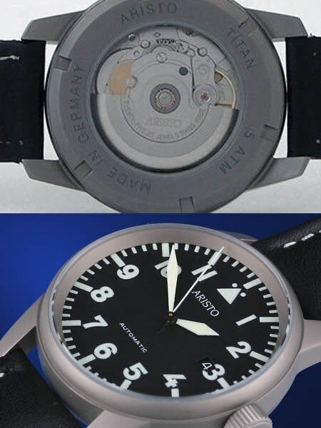 Aristo 5H68TI Titanium Case Swiss Automatic Movement Aviator Watch