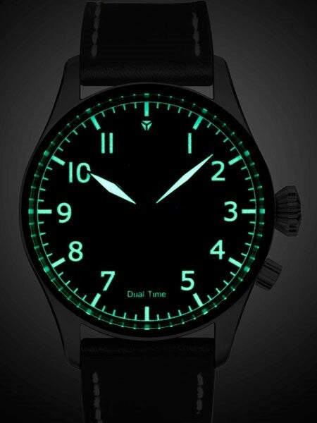 Iron Annie Big Date, Dual Time Pilot Watch with Two Crowns #5140-2