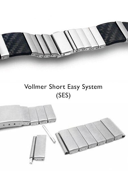 Vollmer Carbon Fiber and Stainless Steel Watch Bracelet #11030H7 (20mm)