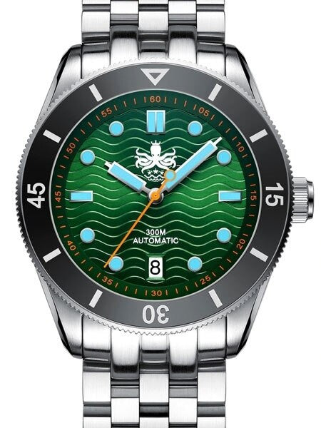 Phoibos 300 meter Wave Master Automatic Dive Watch with an Anti