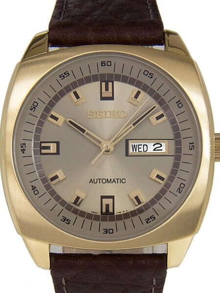 Seiko Recraft Series Automatic Watch with 43.5mm Case, Brown Leather Strap #SNKN02