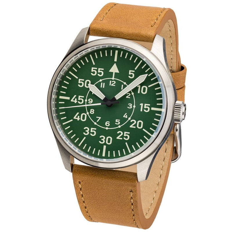 Islander Aviator Automatic Watch with Leather Strap and an Anti-Reflective Sapphire Crystal #ISL-87