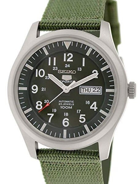 Seiko Military Dark Green Dial Automatic Watch with 42mm Case