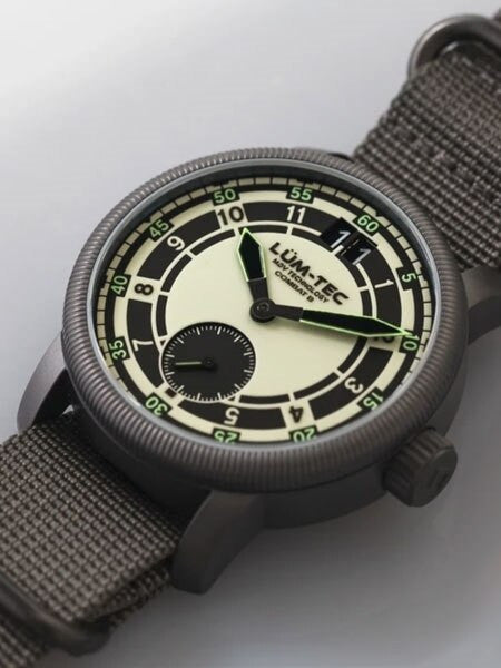 Lum-Tec Combat 43mm Watch with a Luminous Dial and Dome Sapphire Crystal #B47Max