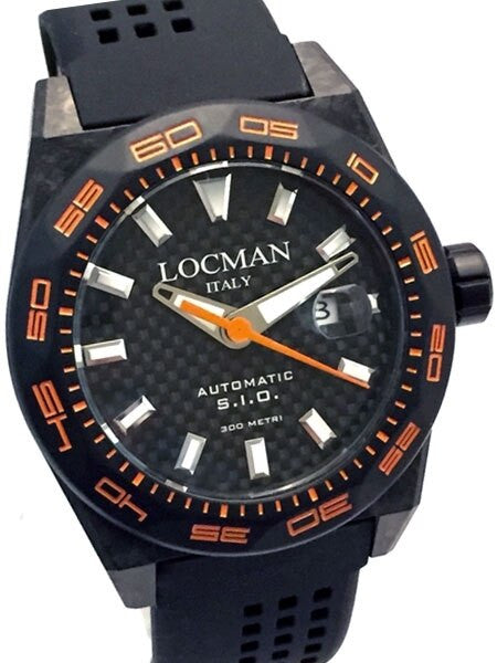 Locman Stealth 300 Meter Automatic Dive Watch with 46mm Titanium and Carbon Fiber Case #216BKPVCRBORBK