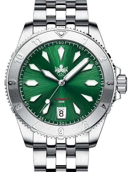 PHOIBOS Green Voyager 2.0 Automatic Dive Watch with Double Dome AR Sapphire Crystal #PY026A