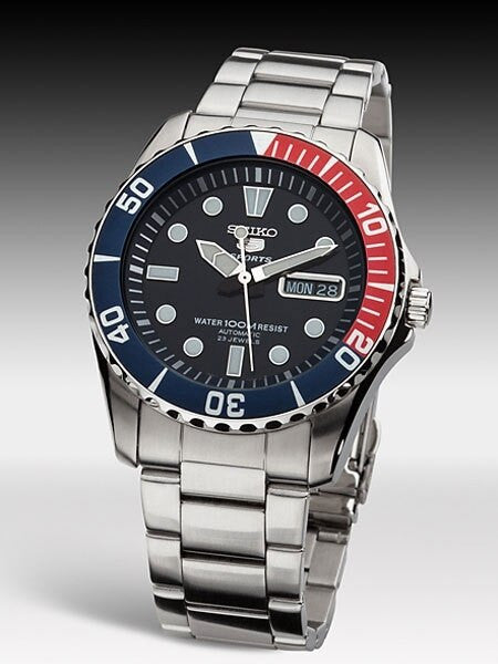 Seiko 42mm Sports 5, 23-Jewel Automatic Watch with Day and Date Window #SNZF15K1