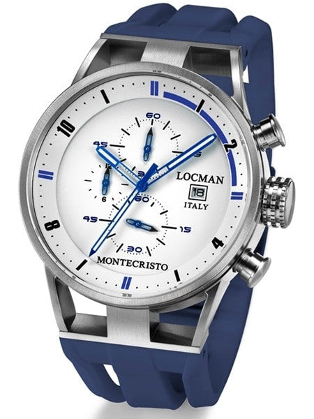 Locman Montecristo 100 Meter Quartz Chronograph Watch with 44mm Case #510WHBLBL