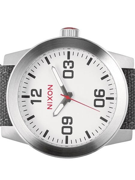 Nixon Corporal Quartz Watch with 48mm Stainless Steel Case and Crisp White Dial #A243-100