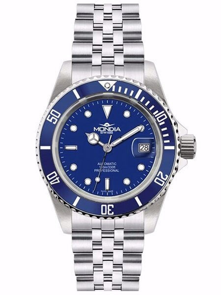 Mondia Swiss Automatic Dive Watch with Blue Dial #MS-216-SSBL-BL-GCM