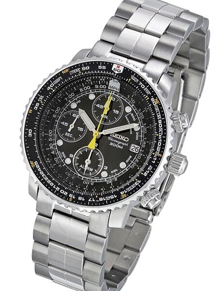 Scratch and Dent - Seiko SNA411P1 Quartz Flightmaster Chronograph Watch with Alarm Function 2