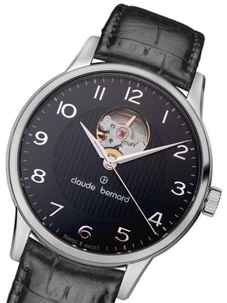 Claude Bernard Swiss Made ETA Automatic Open-Heart Watch #85017-3-NBN