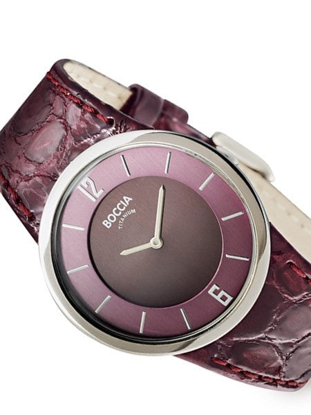Boccia Ladies Quartz Watch with Titanium Case and Leather Band #3161-06