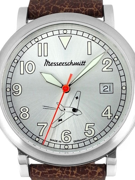 Messerschmitt Fliegeruhr Watch with Sunburst Silver Dial #ME-163-SIL